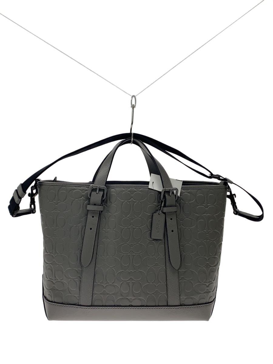 COACH Warner Tote Bag Signature Leather Leather GRY CAJ78