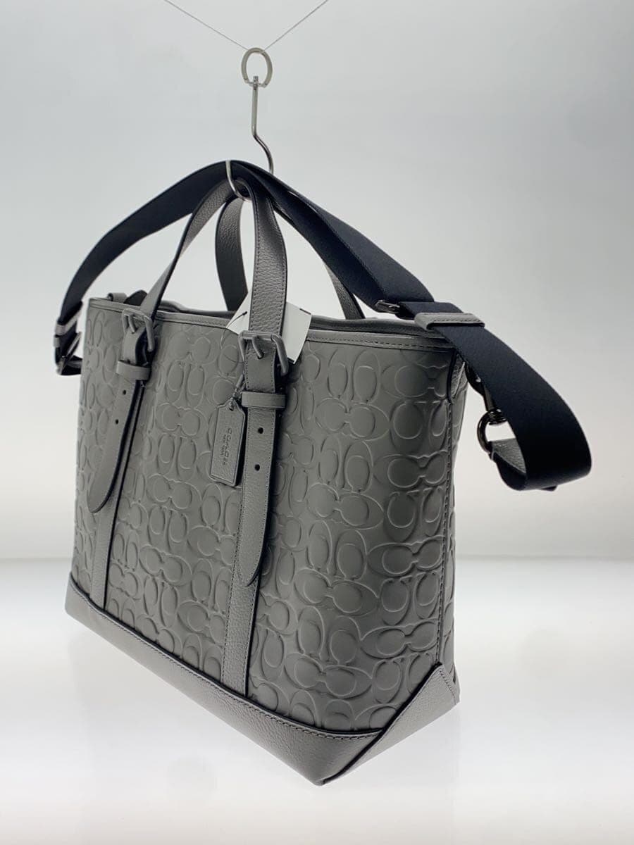 COACH Warner Tote Bag Signature Leather Leather GRY CAJ78 2