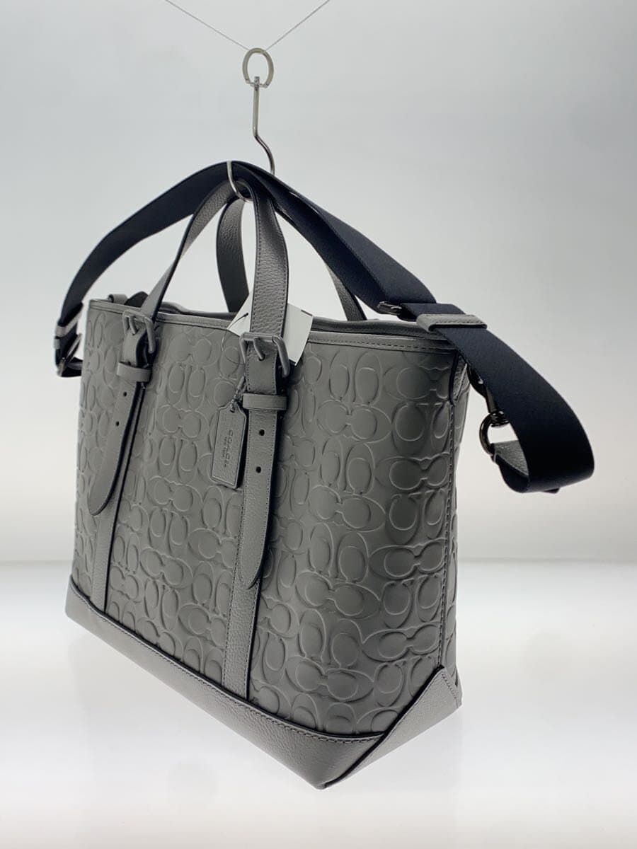 COACH Warner Tote Bag Signature Leather Leather GRY CAJ78 2