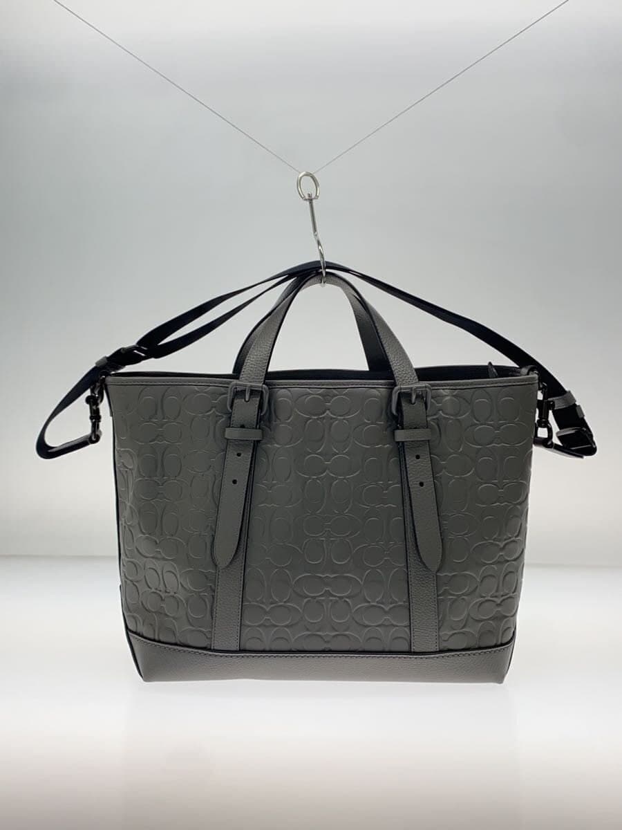 COACH Warner Tote Bag Signature Leather Leather GRY CAJ78 3