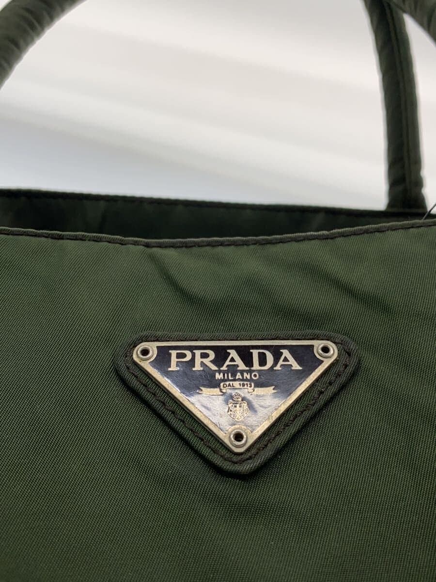 PRADA handbag nylon khaki 5
