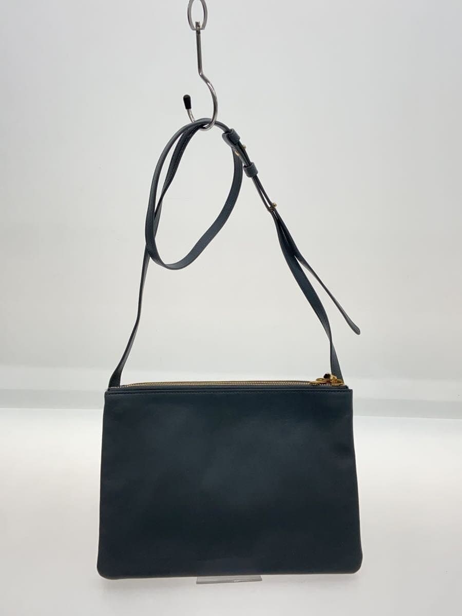 CELINE Trio Large Shoulder Bag Leather GRY Solid Color 3