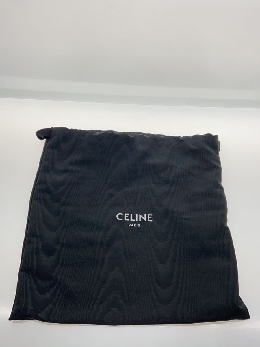 CELINE Trio Large Shoulder Bag Leather GRY Solid Color 7