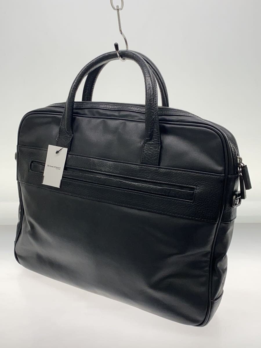dunhill briefcase leather BLK plain 2