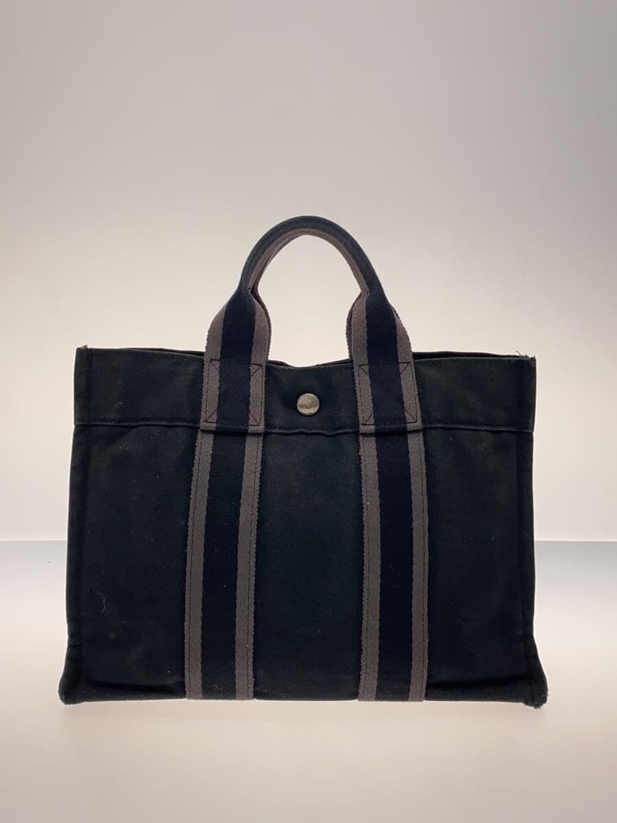 HERMES handbag canvas BLK 3
