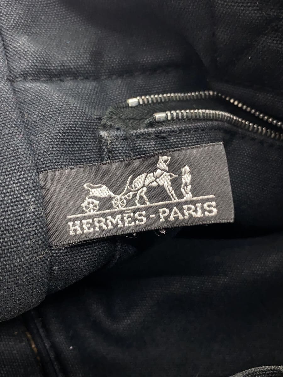 HERMES handbag canvas BLK 5