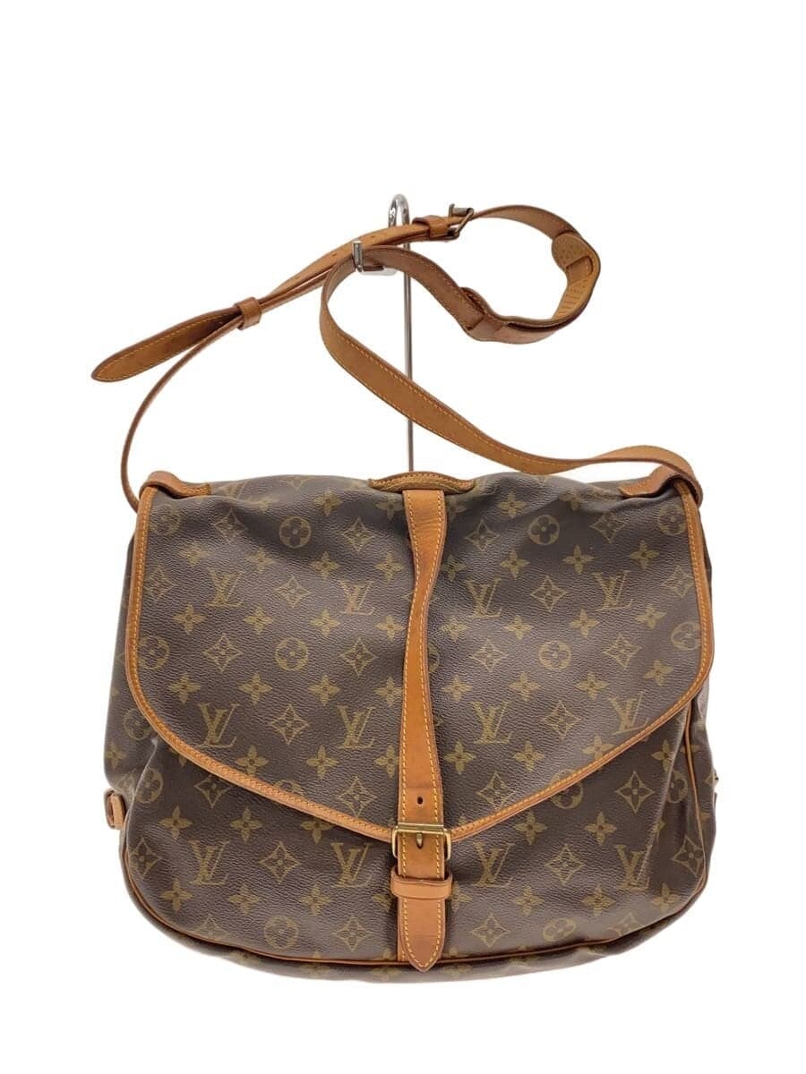 LOUIS VUITTON 1) Sommeur 35 Monogram Canvas Leather BRW Allover Pattern M42254