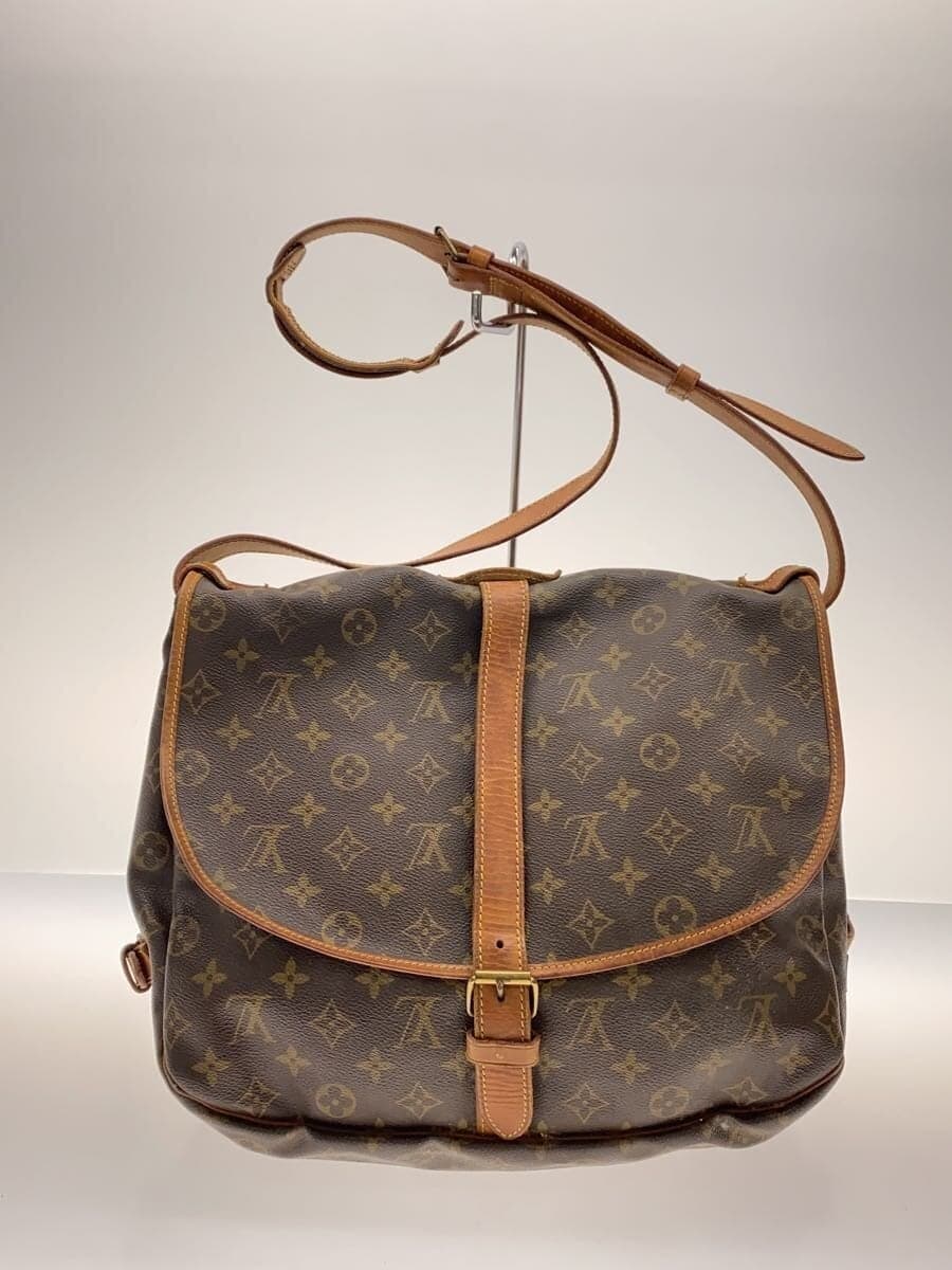 LOUIS VUITTON 1) Sommeur 35 Monogram Canvas Leather BRW Allover Pattern M42254 3