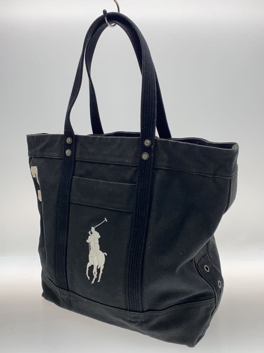 POLO RALPH LAUREN Handbag Canvas BLK Solid 2