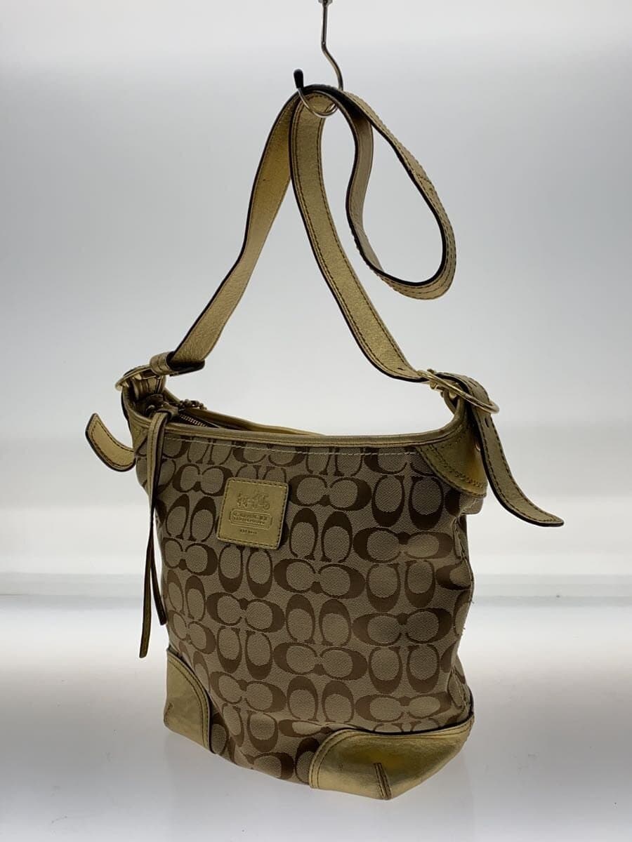 COACH Shoulder Bag Canvas GLD All Over Pattern F12390 2