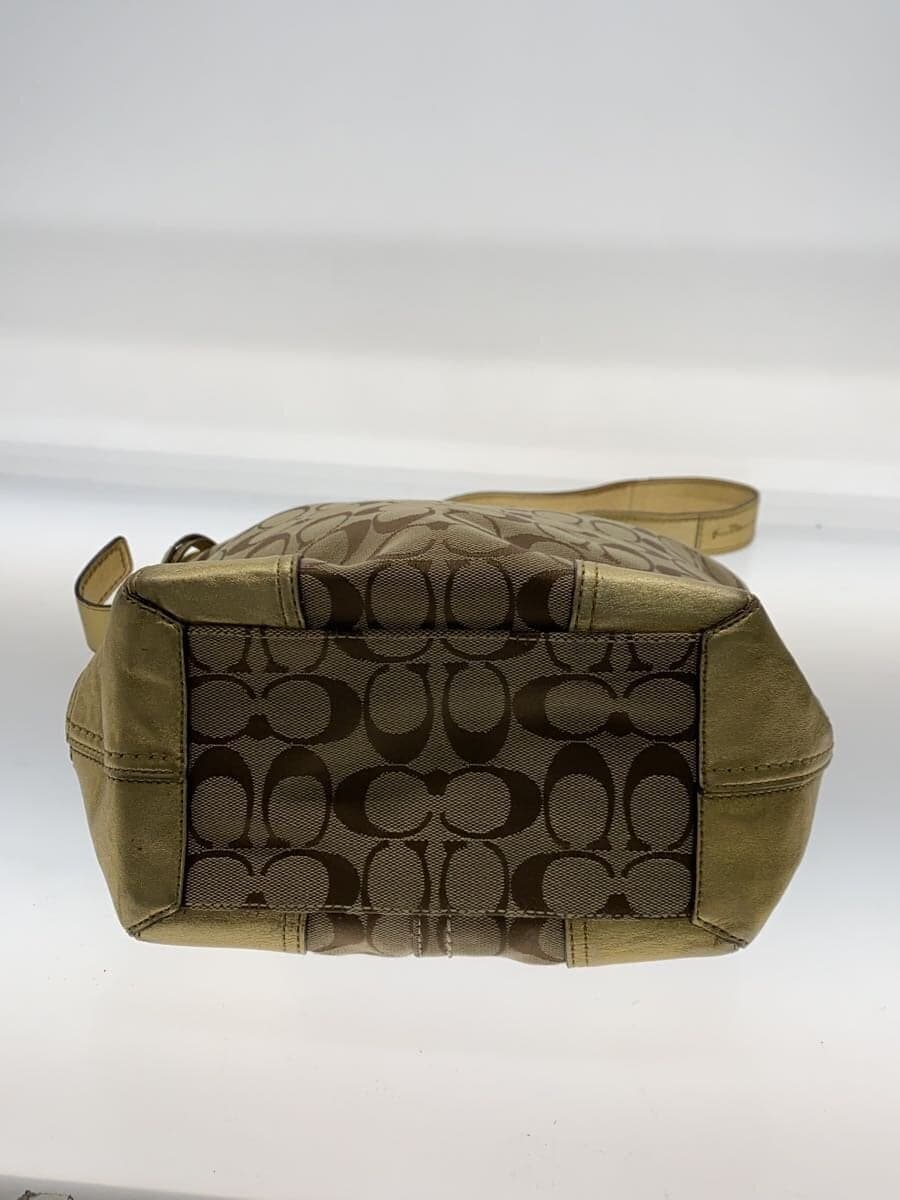 COACH Shoulder Bag Canvas GLD All Over Pattern F12390 4