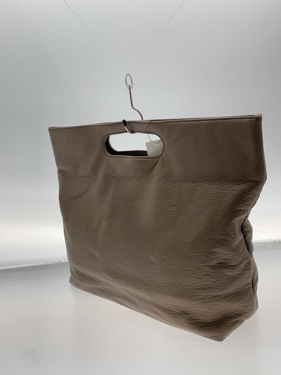 nouer Handbag Leather BEG Solid 2