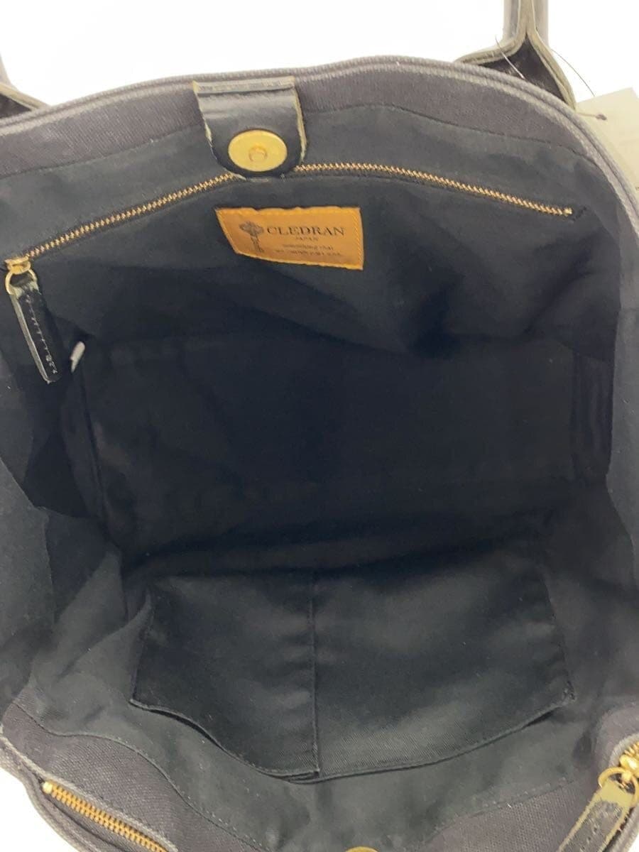 CLEDRAN Tote Bag Canvas BLK Solid 6