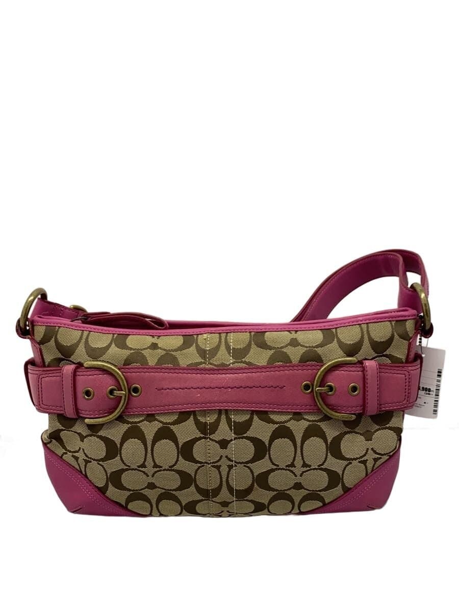 COACH Shoulder Bag Canvas BRW F07077