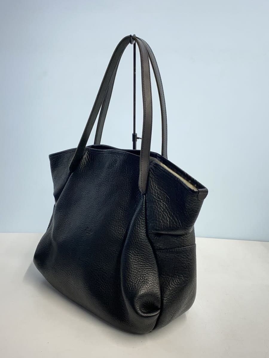 Ense Tote Bag Leather BLK Solid 2