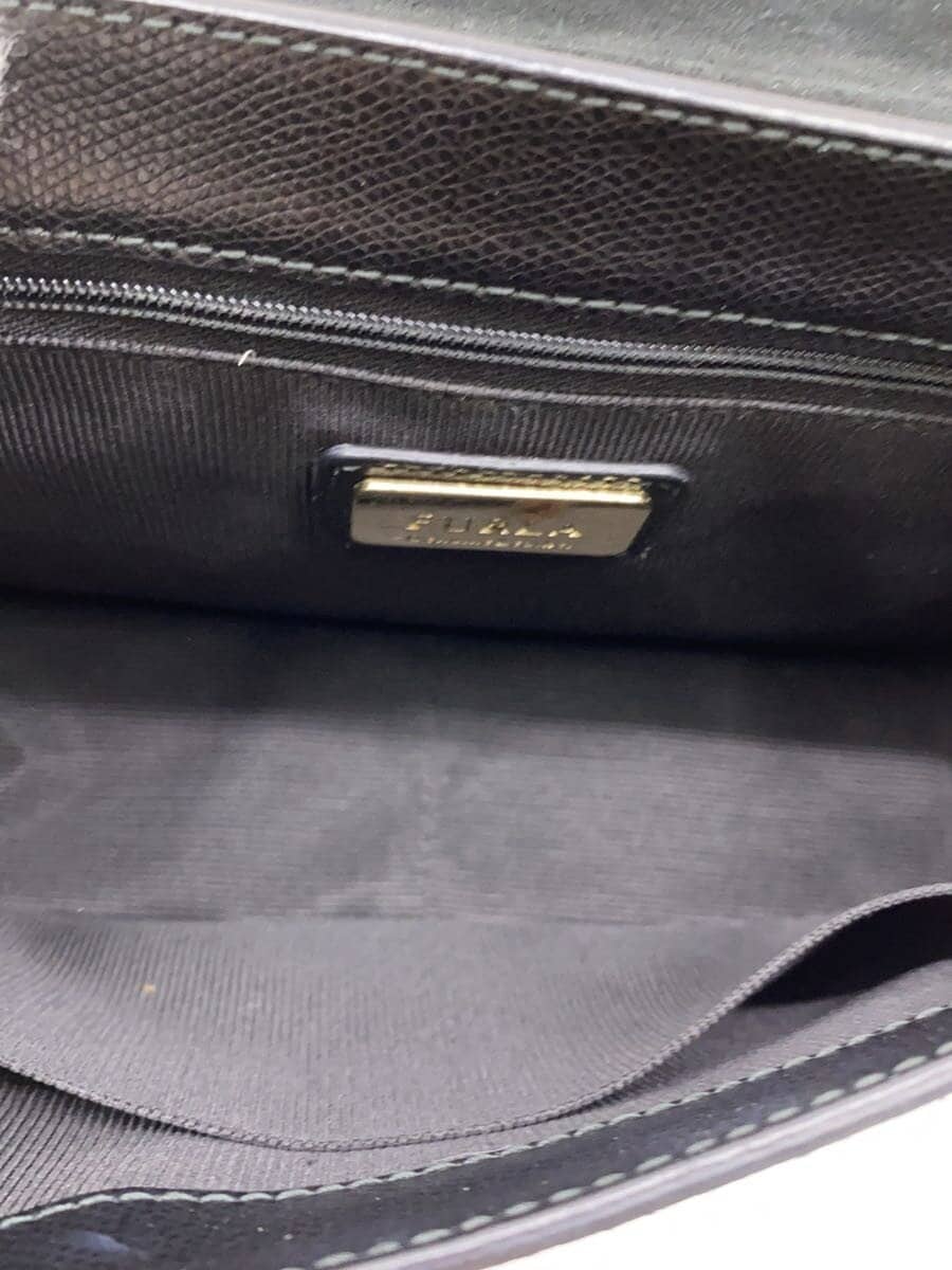 FURLA shoulder bag leather black plain G6837 6