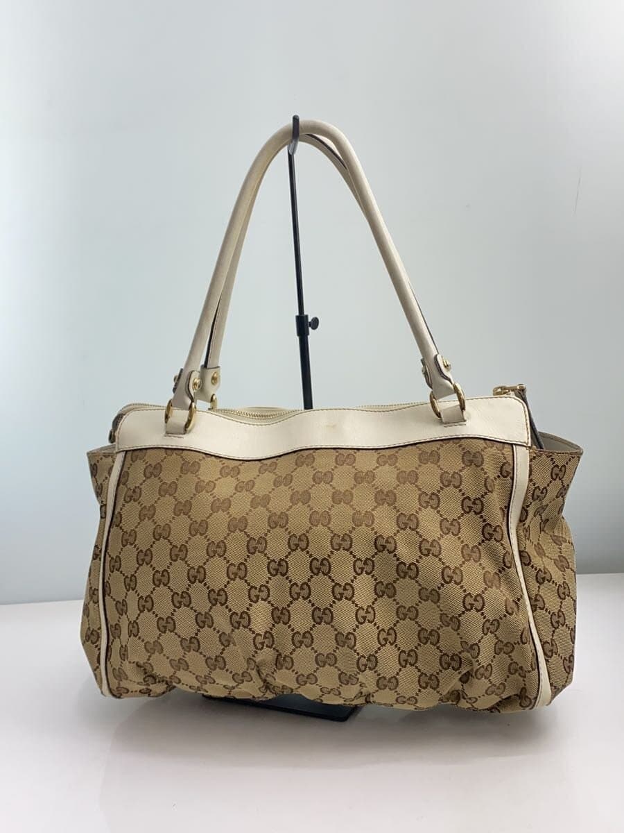 GUCCI Tote Bag_Abbey _GG Canvas Canvas BEG 3