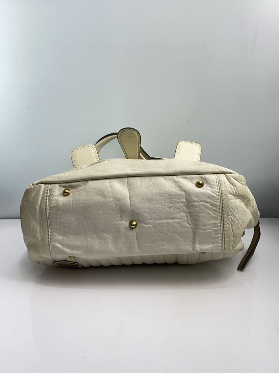 Chloe Tote Bag Leather WHT 4