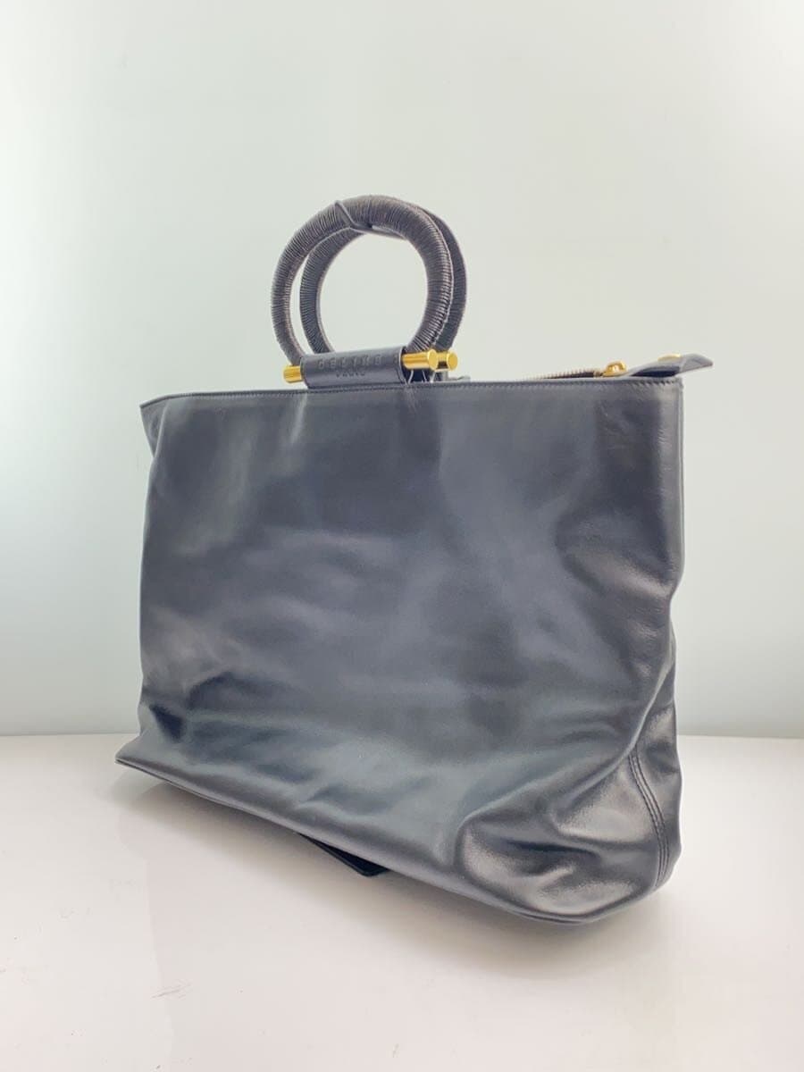 CELINE Tote Bag Leather BLK 2