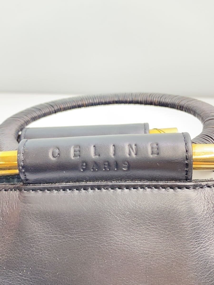 CELINE Tote Bag Leather BLK 5