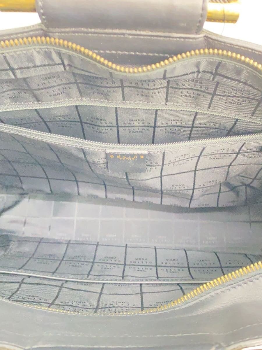 CELINE Tote Bag Leather BLK 6