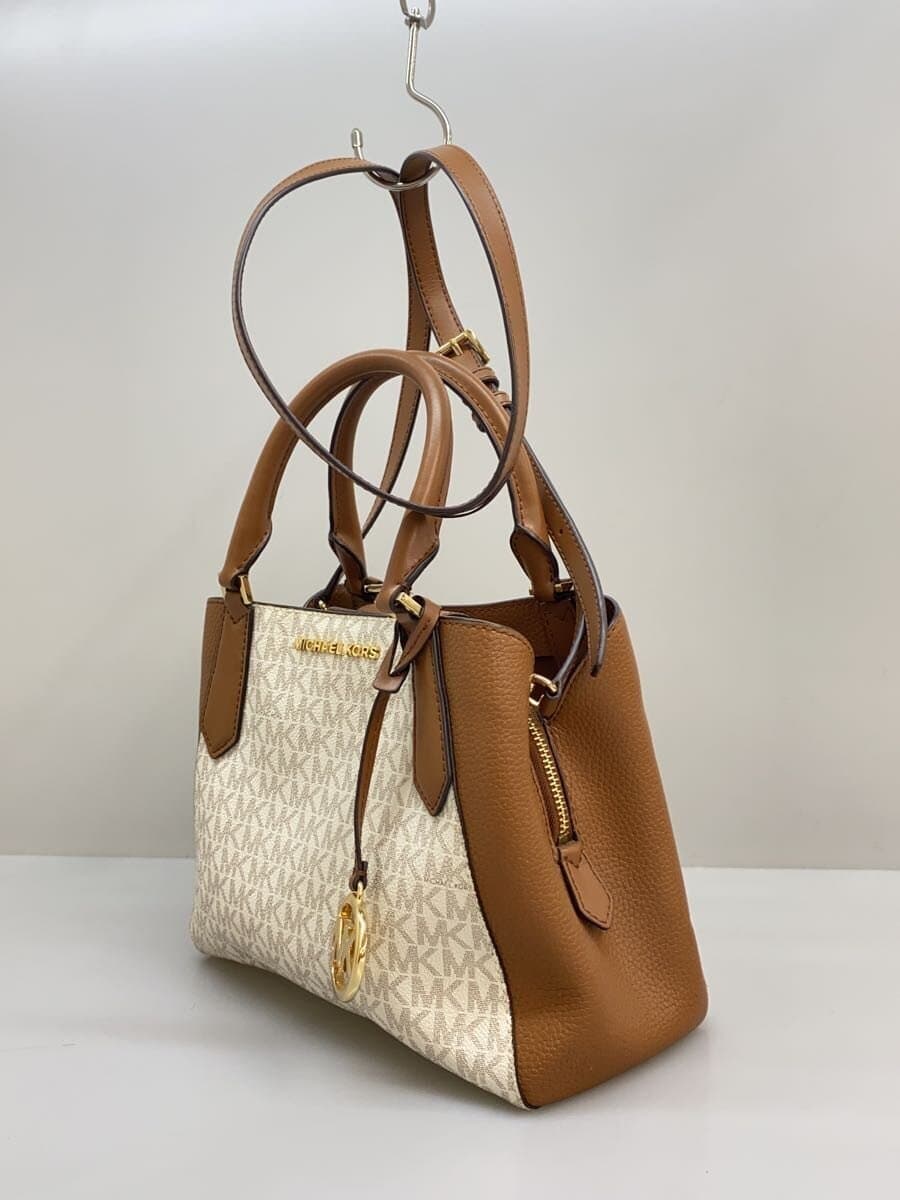 MICHAEL KORS Shoulder Bag Leather WHT All Over Pattern DI-1906 2