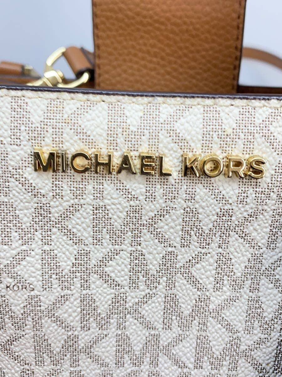 MICHAEL KORS Shoulder Bag Leather WHT All Over Pattern DI-1906 5