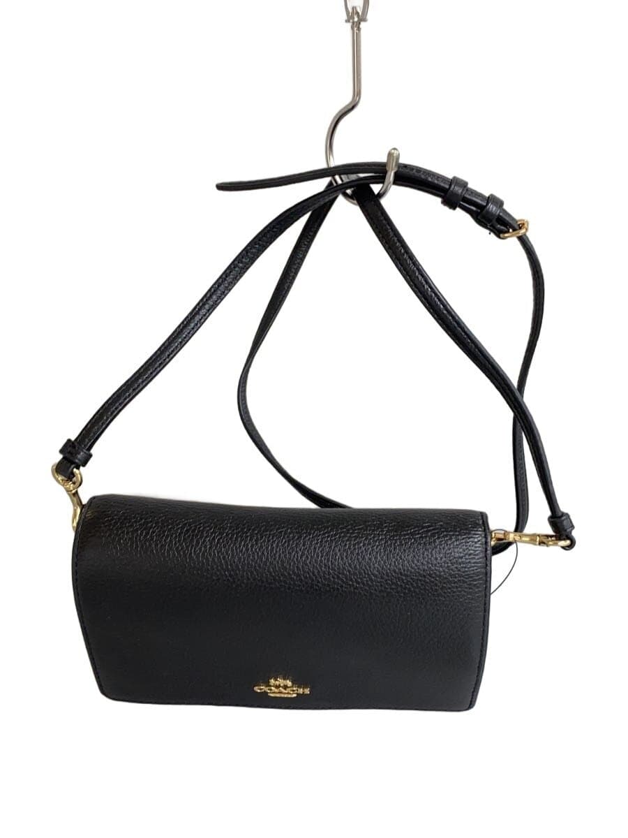 COACH Shoulder Bag Leather BLK 3037
