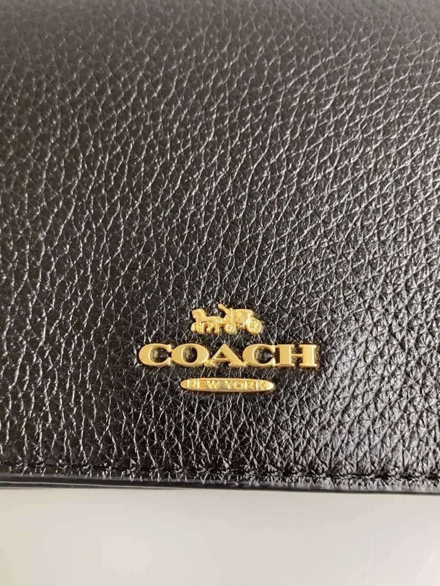 COACH Shoulder Bag Leather BLK 3037 5