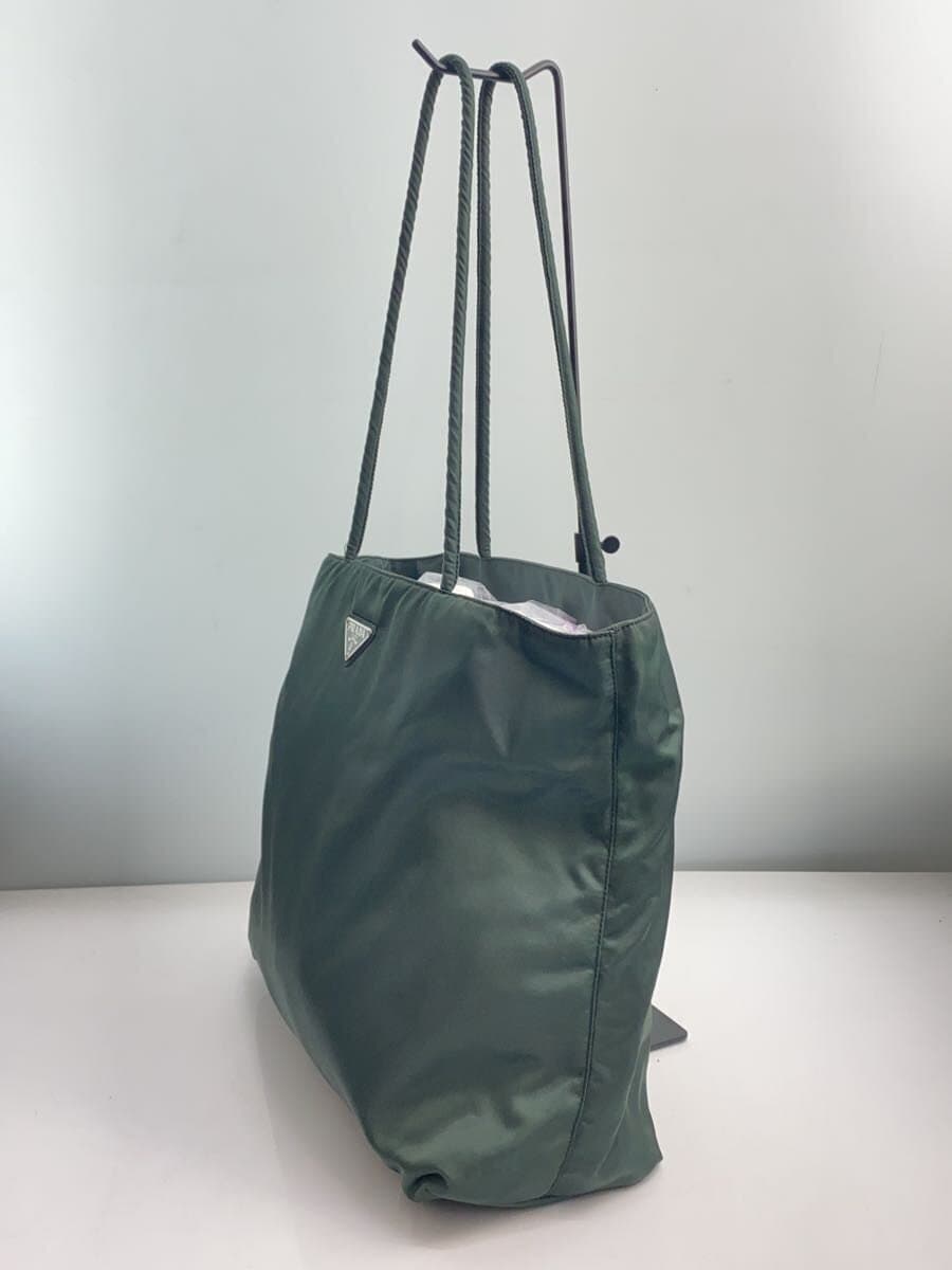 PRADA Tessuto Nylon Triangle Logo Partial Discoloration Tote Bag Nylon BLK Solid 2