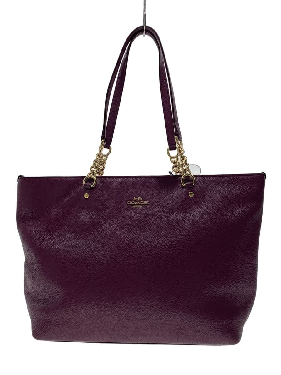 COACH tote bag leather PUP plain