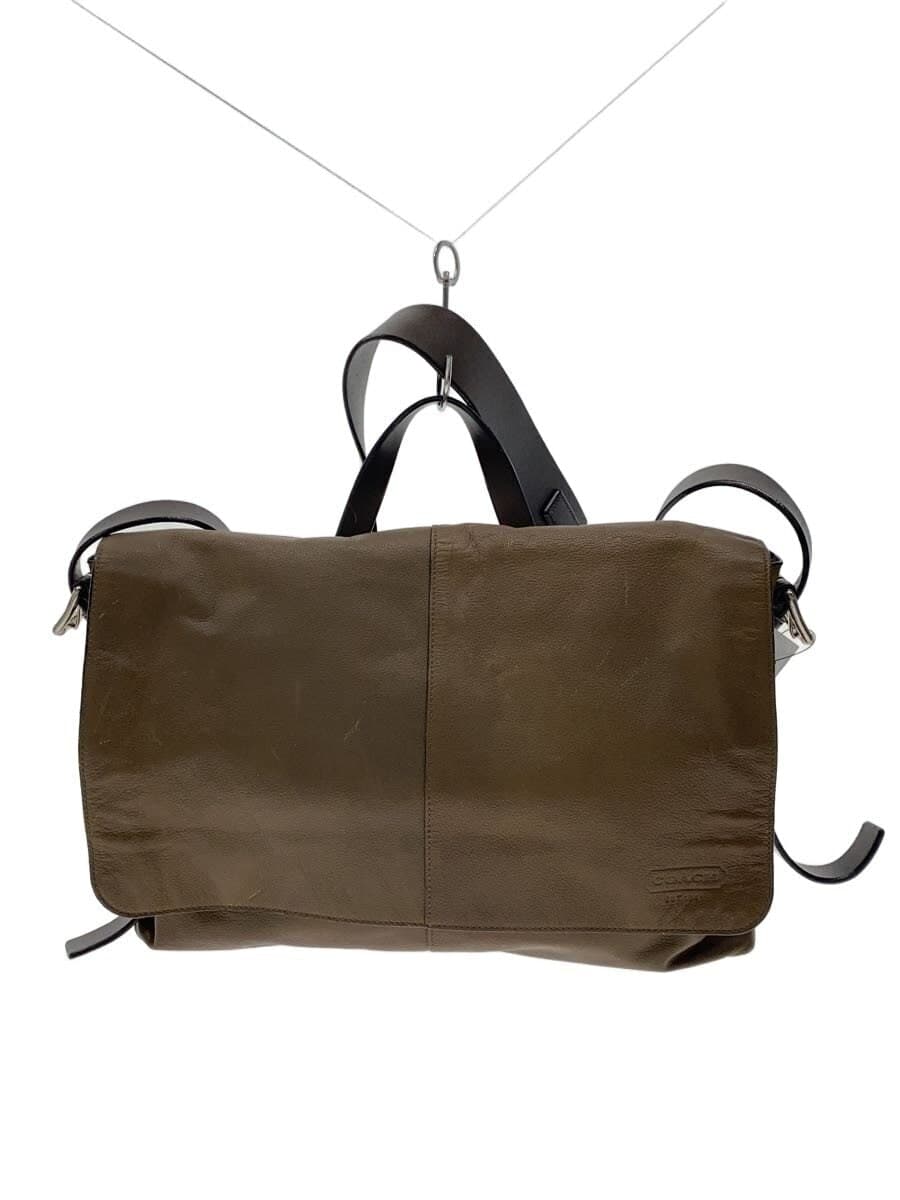 COACH Shoulder Bag Leather BRW Solid 70313