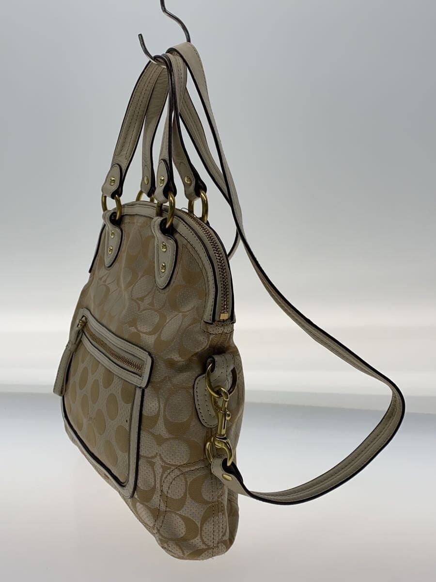COACH Shoulder Bag Canvas BEG Allover Pattern 22474 2