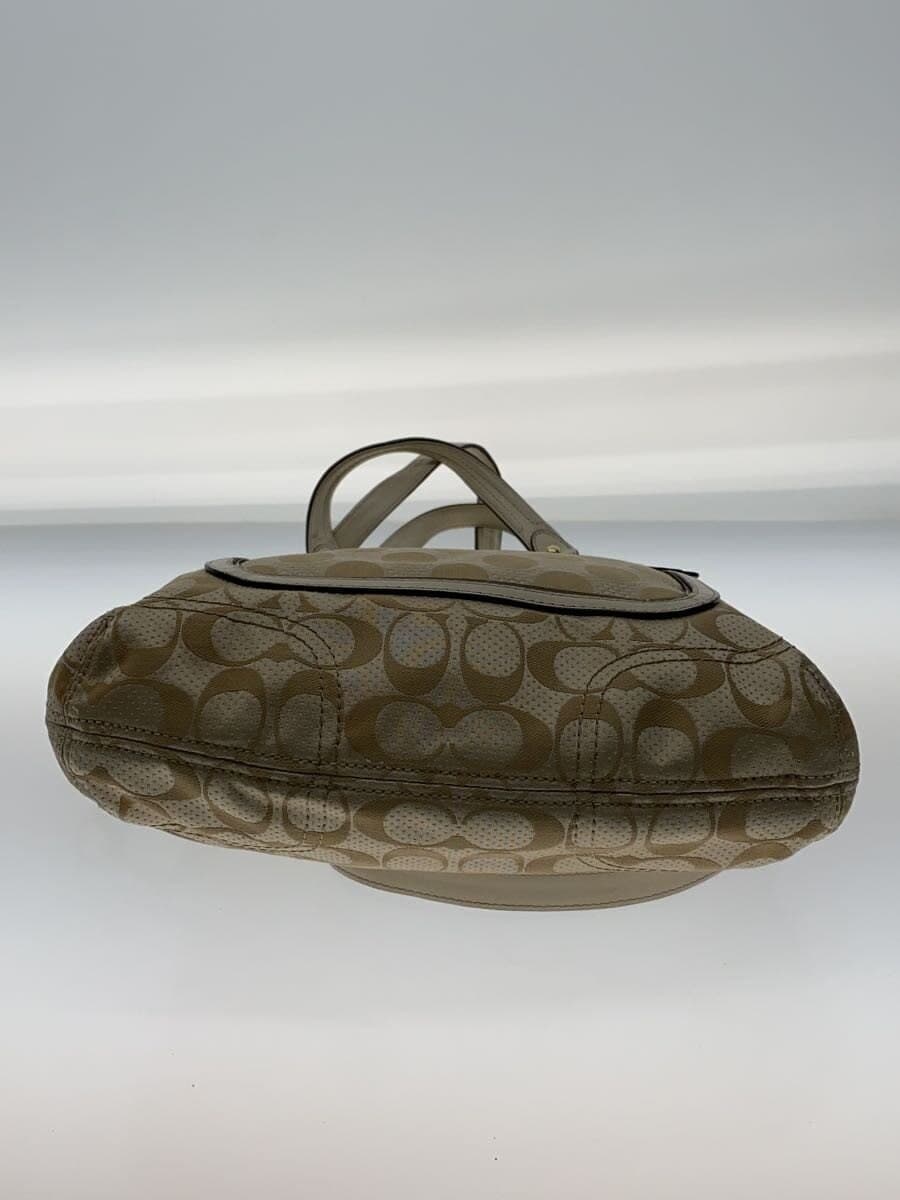 COACH Shoulder Bag Canvas BEG Allover Pattern 22474 4