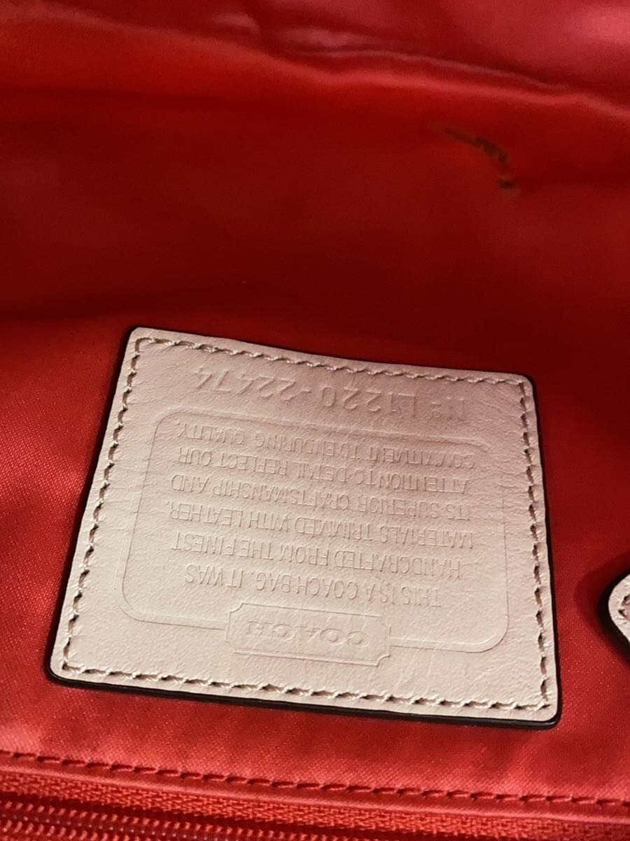 COACH Shoulder Bag Canvas BEG Allover Pattern 22474 6