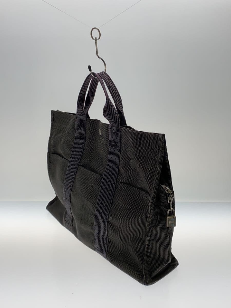 HERMES Tote Bag Canvas Gray 2