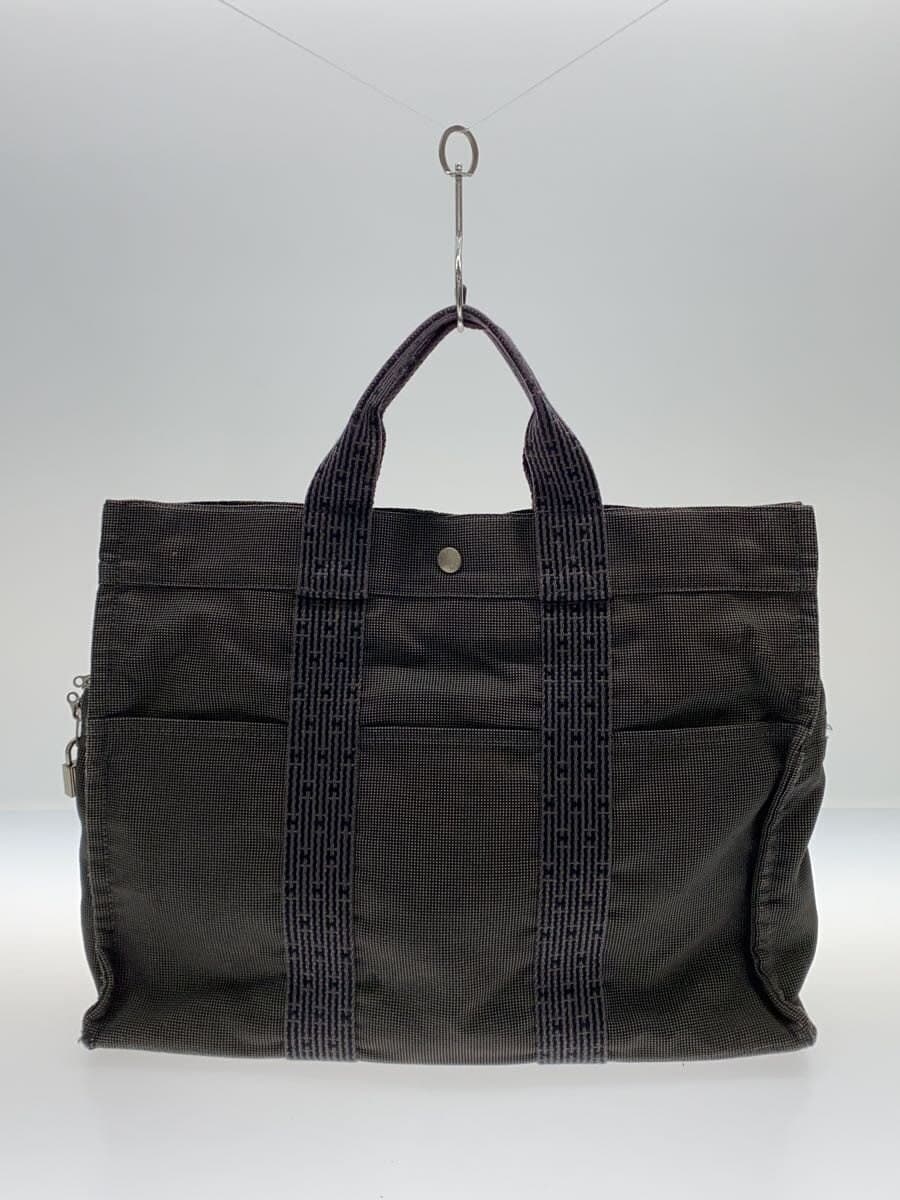 HERMES Tote Bag Canvas Gray 3