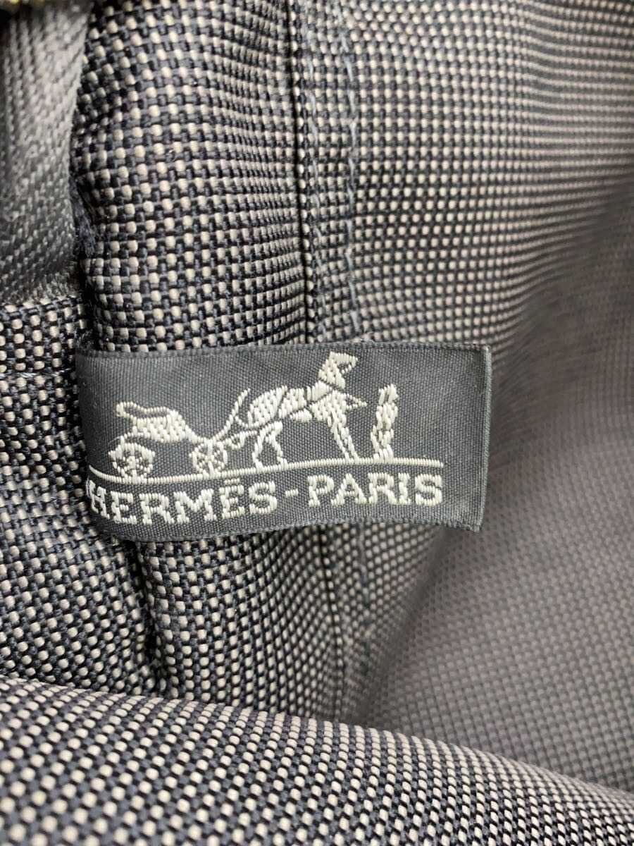 HERMES Tote Bag Canvas Gray 5