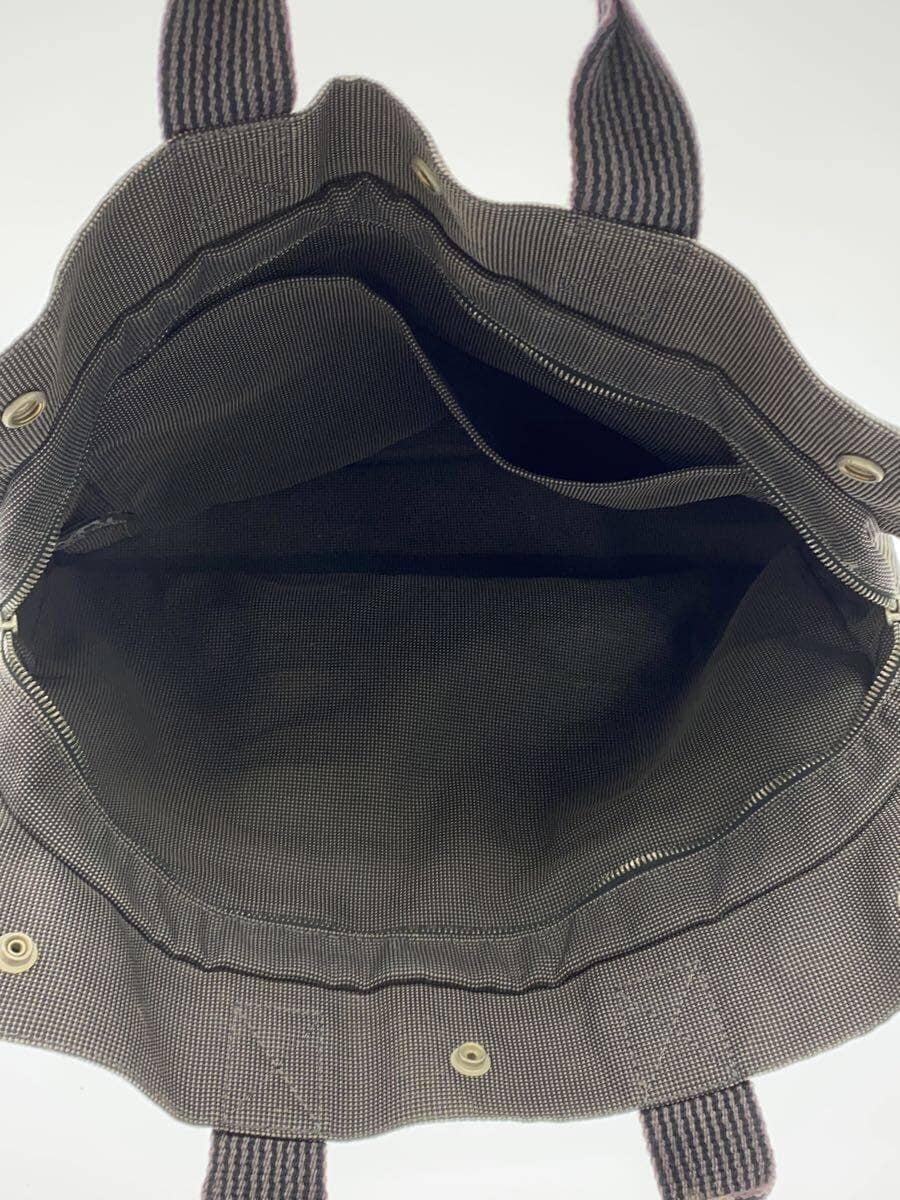 HERMES Tote Bag Canvas Gray 6