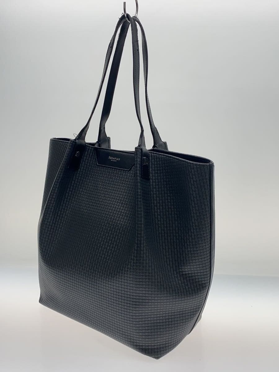 SERAPIAN tote bag leather BLK all-over pattern 2