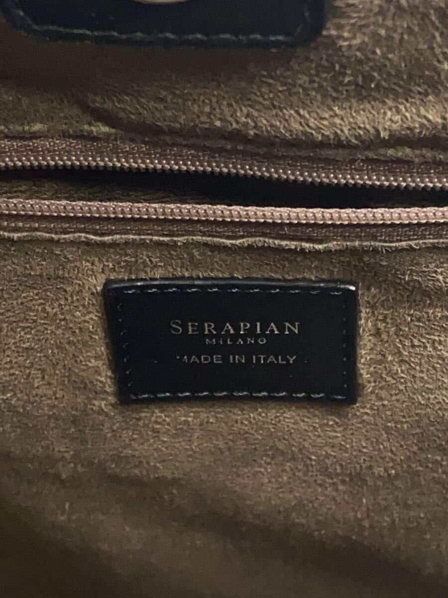 SERAPIAN tote bag leather BLK all-over pattern 5