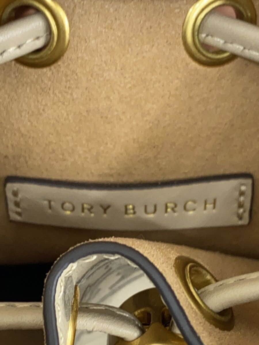 TORY BURCH Shoulder Bag Leather Gray All-over Print 5