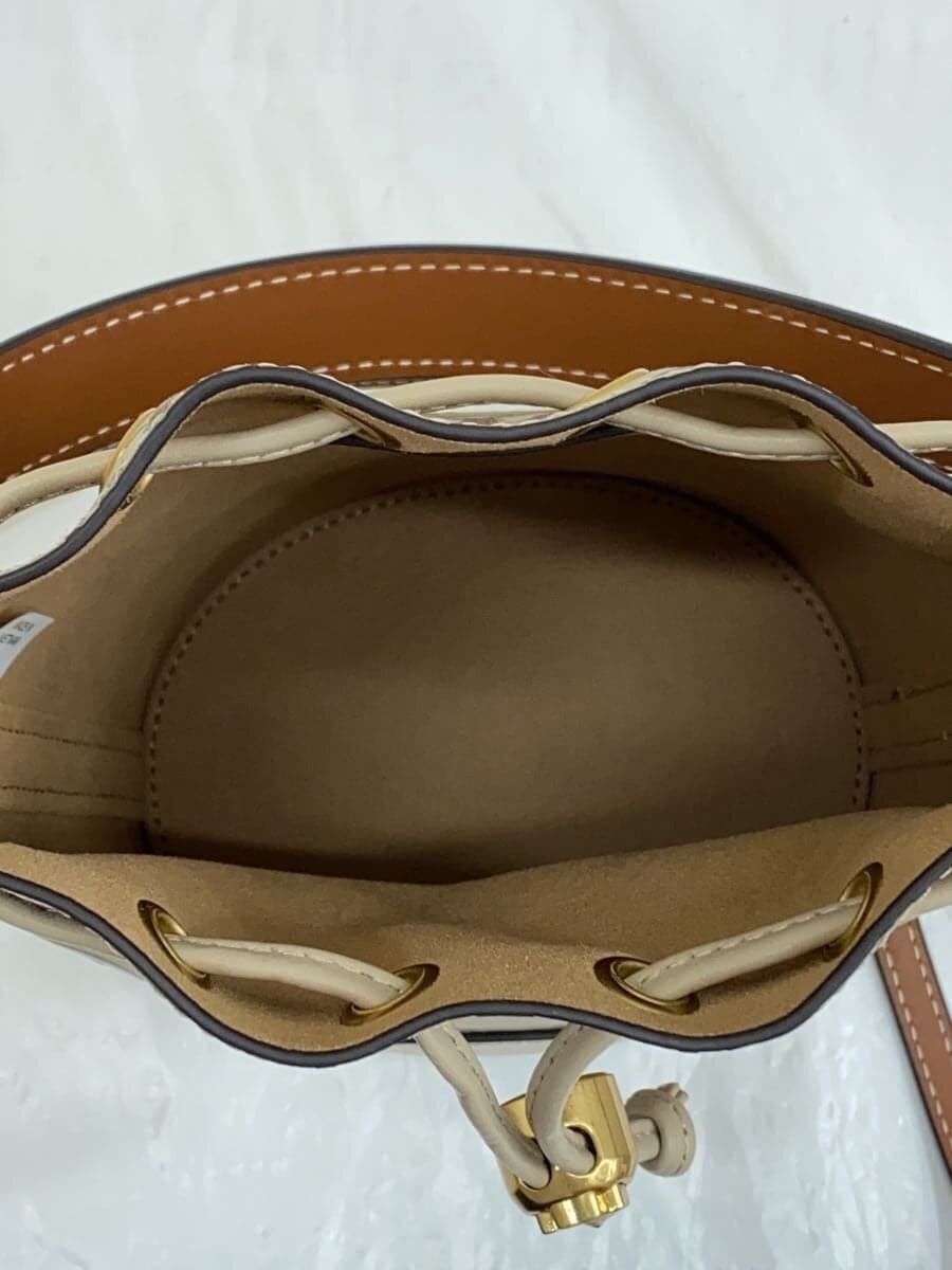 TORY BURCH Shoulder Bag Leather Gray All-over Print 6