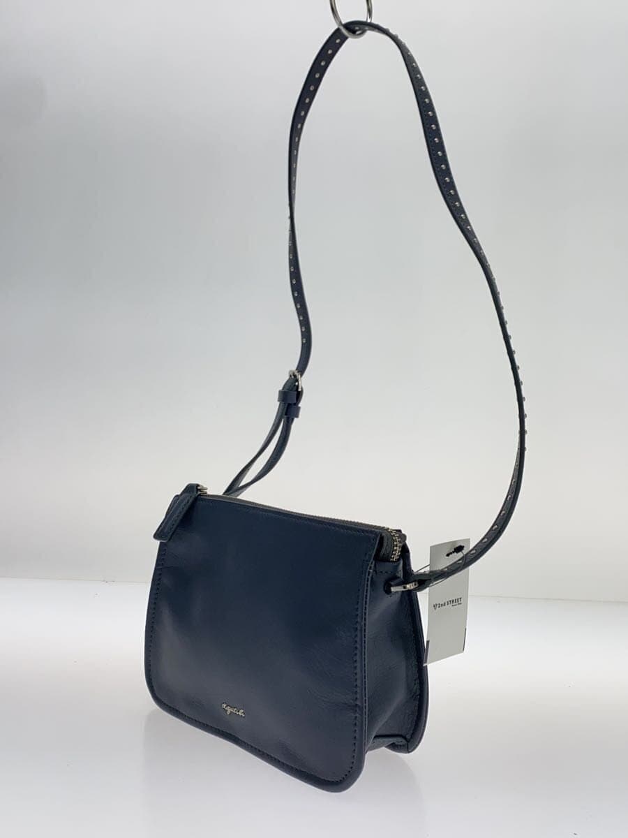agnes b. Shoulder Bag Leather NVY LS03-03 2