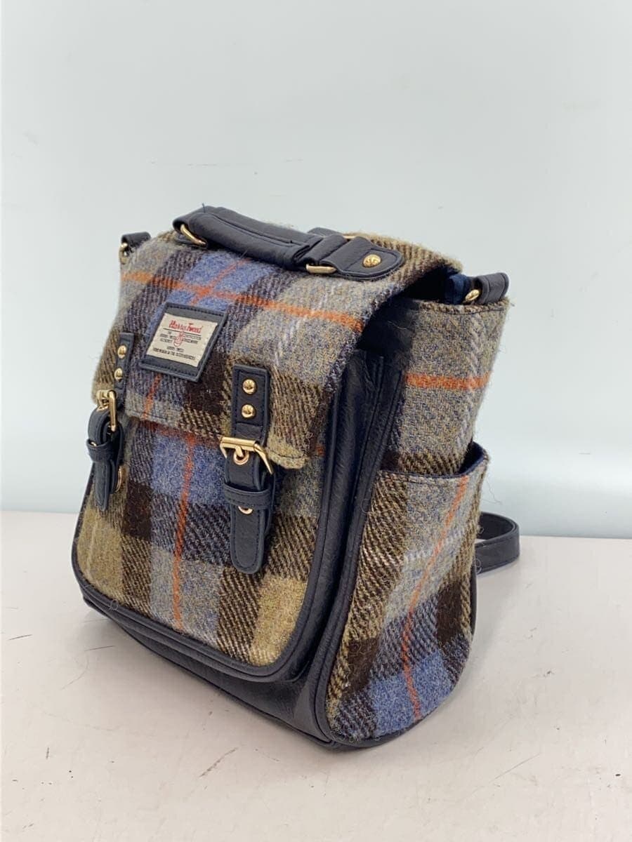 HARRIS TWEED x CLOSSHI Backpack Suede Multicolor Pass Case 2