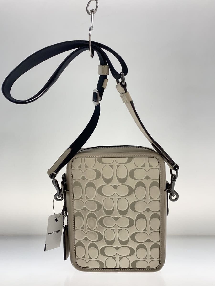 COACH Shoulder Bag Leather WHT All Over Pattern CJ670 3
