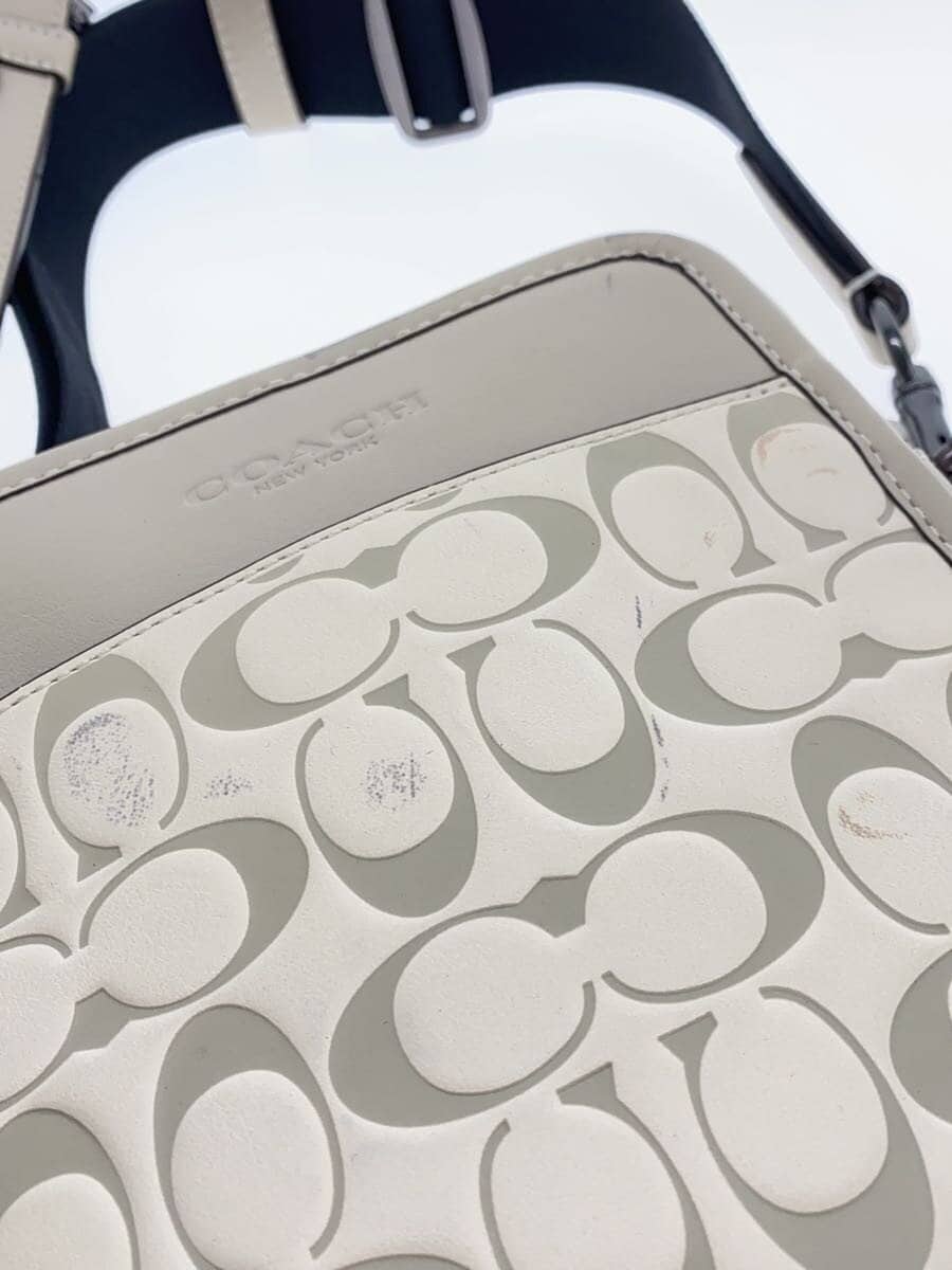 COACH Shoulder Bag Leather WHT All Over Pattern CJ670 7