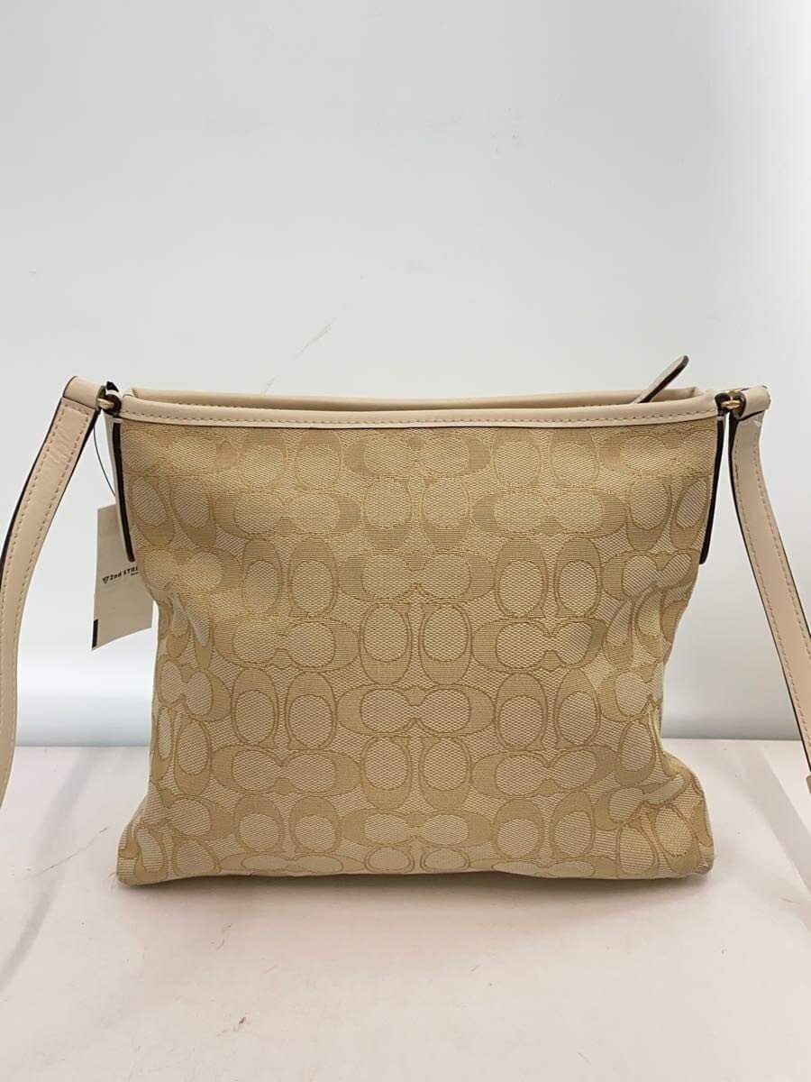 COACH Shoulder Bag_Signature Leather BEG All Over Pattern 3
