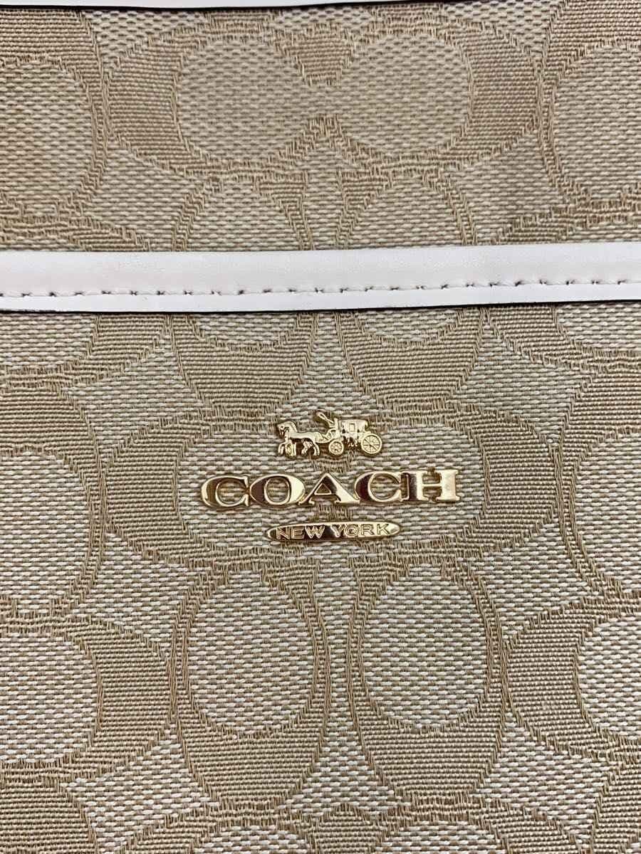 COACH Shoulder Bag_Signature Leather BEG All Over Pattern 5