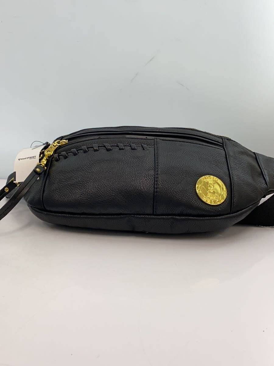 Roen Waist Bag Leather BLK Solid 4